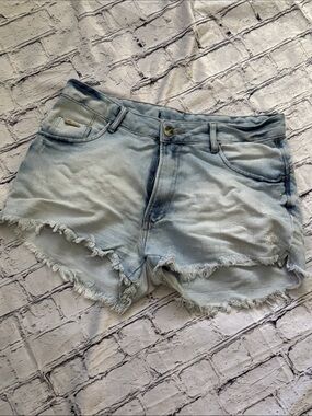 BRASH Light Wash Distressed Denim Shorts